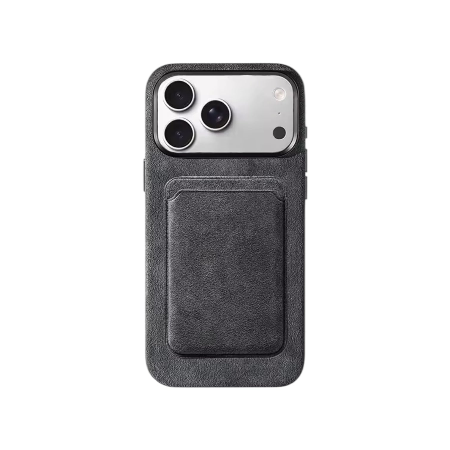 iPhone Alcantara Skal och Korthållare med MagSafe – Space Grey