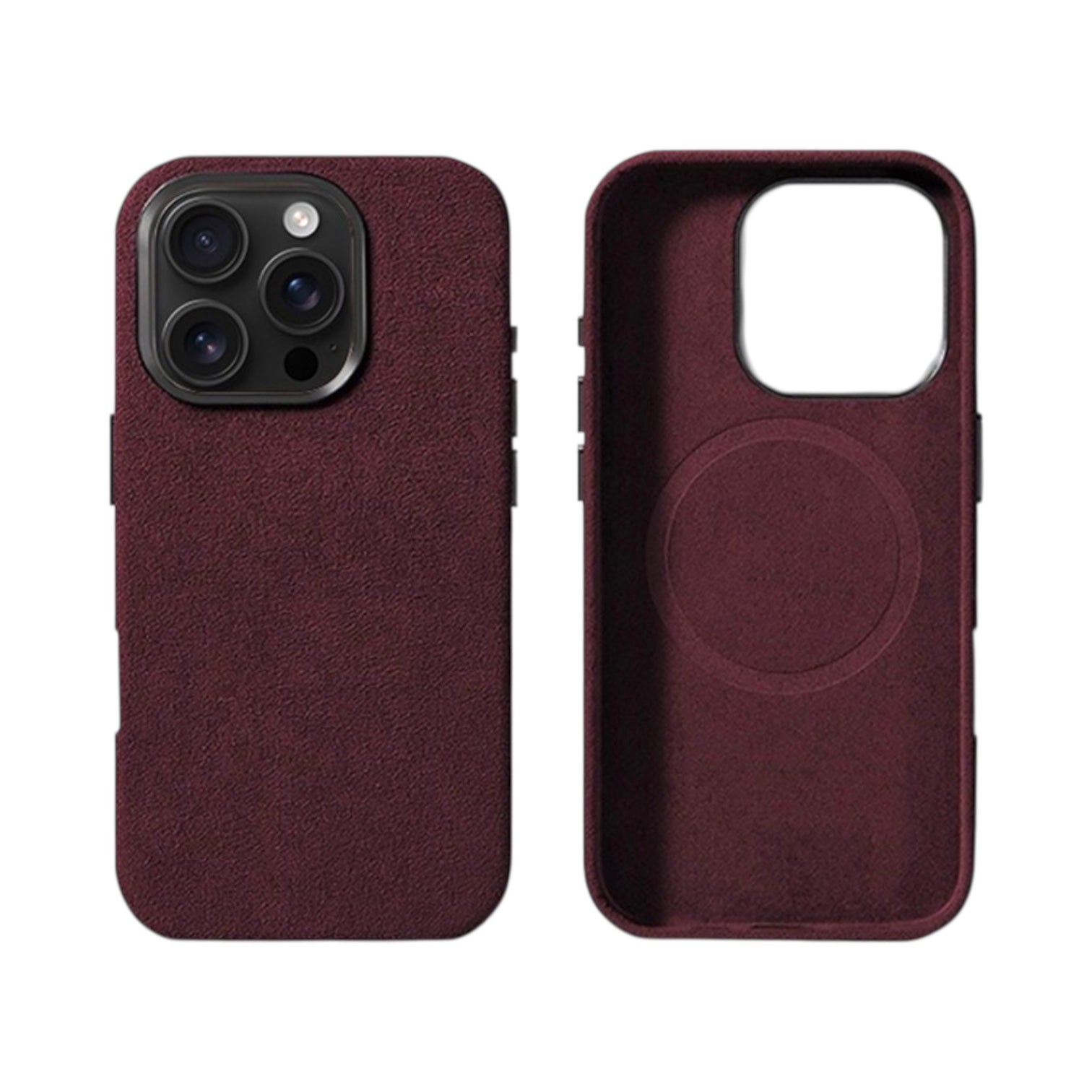 iPhone Alcantara Skal med MagSafe – Wine Red