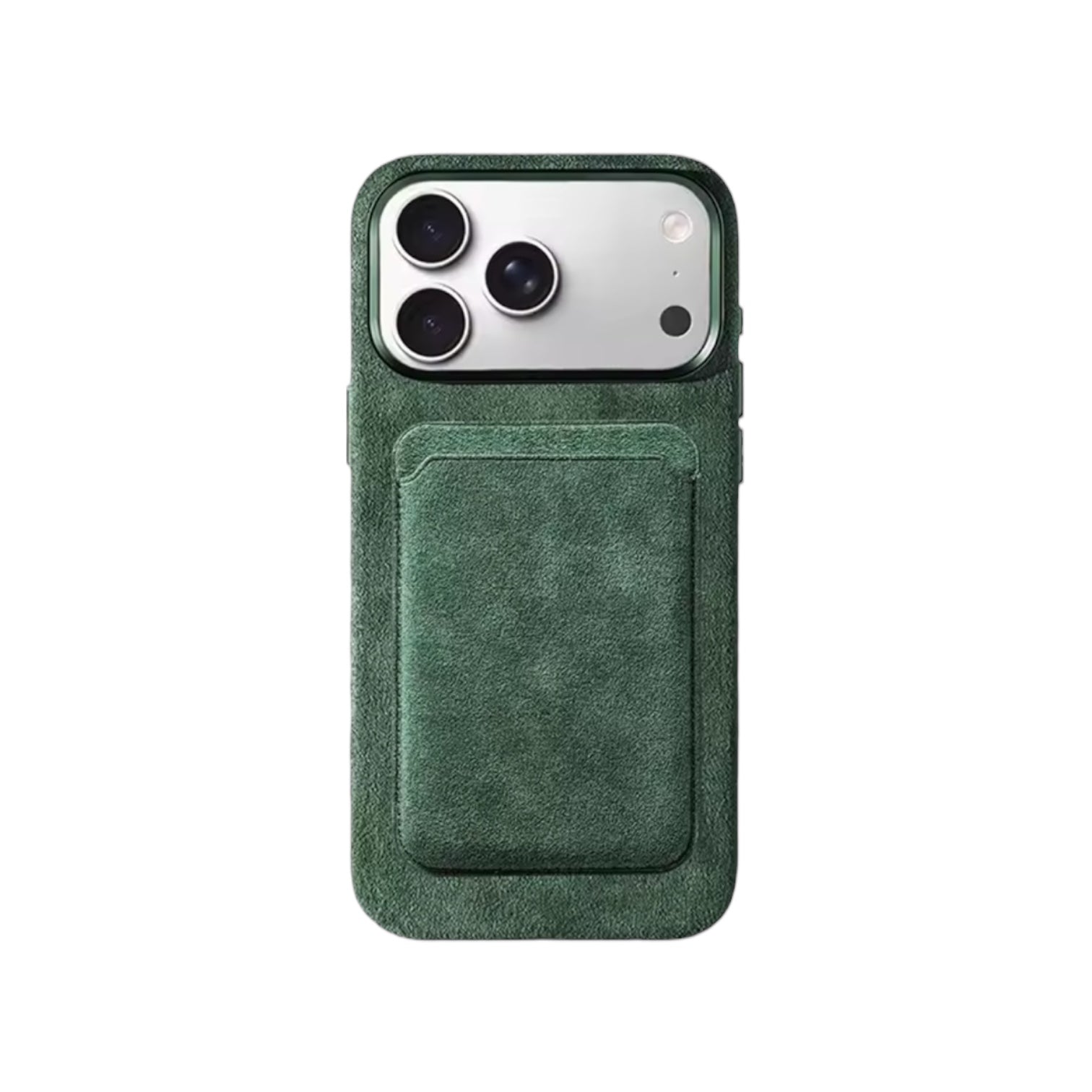 iPhone Alcantara Skal och Korthållare med MagSafe – Midnight Green