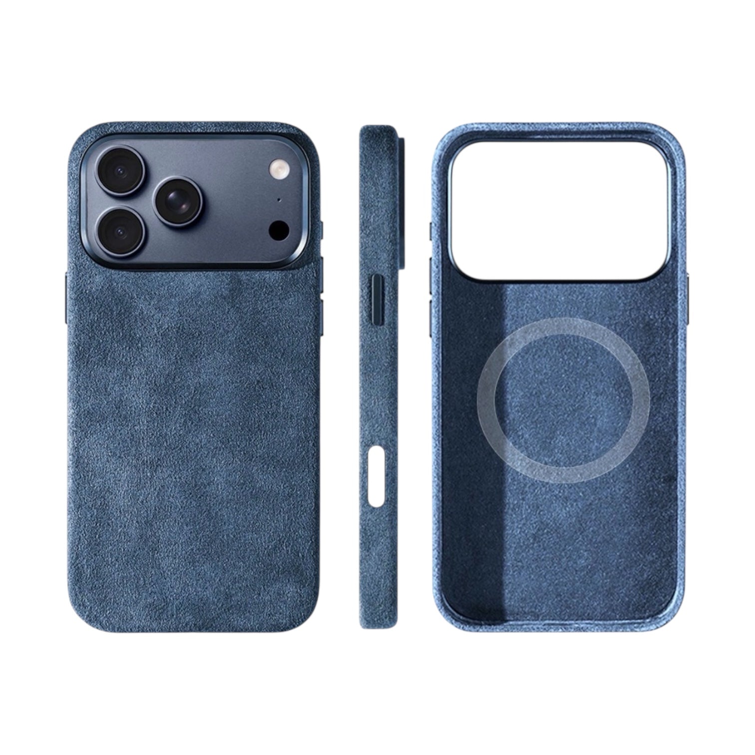 iPhone Alcantara Skal med MagSafe – Ocean Blue