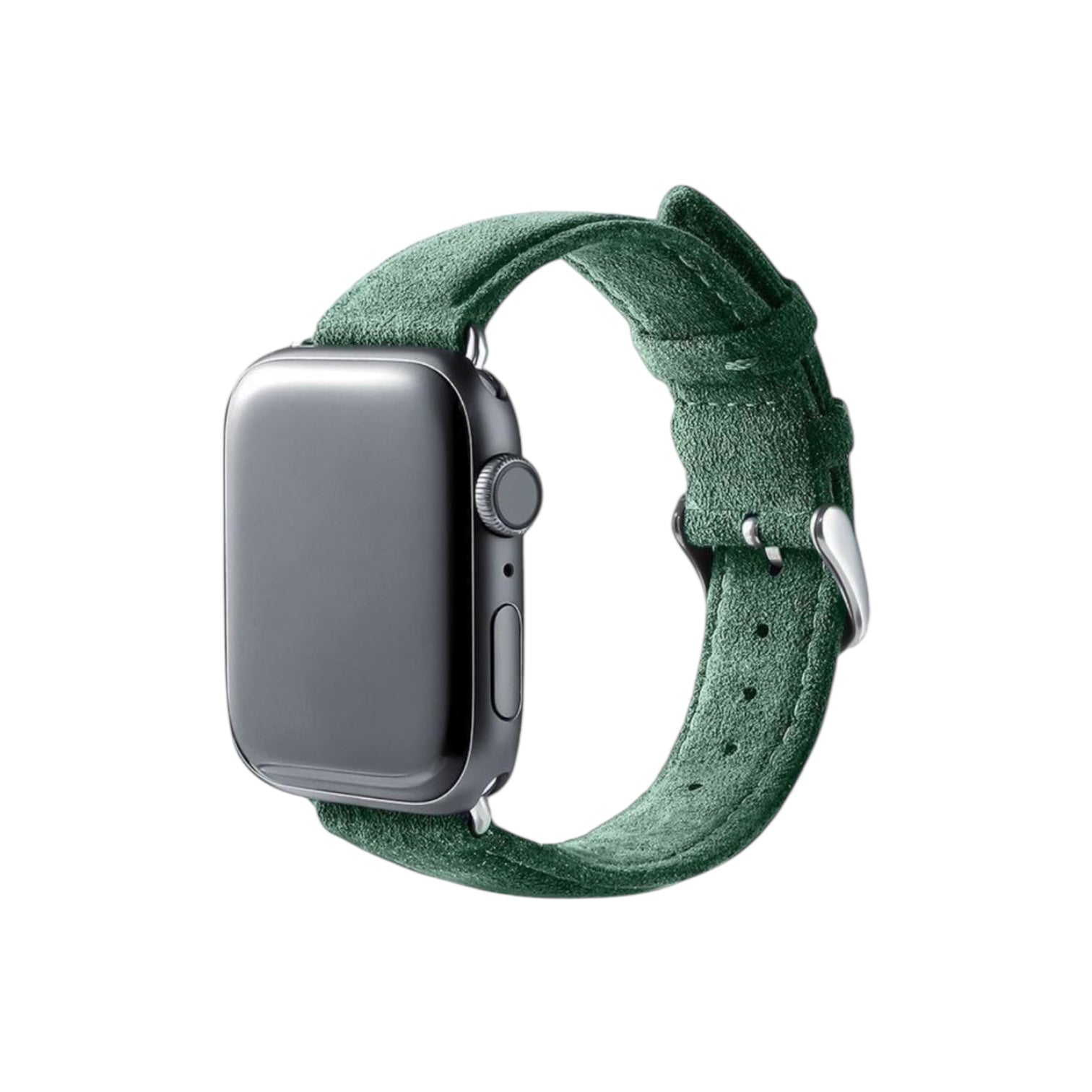 Alcantara Apple Watch Armband med Spänne – Midnight Green