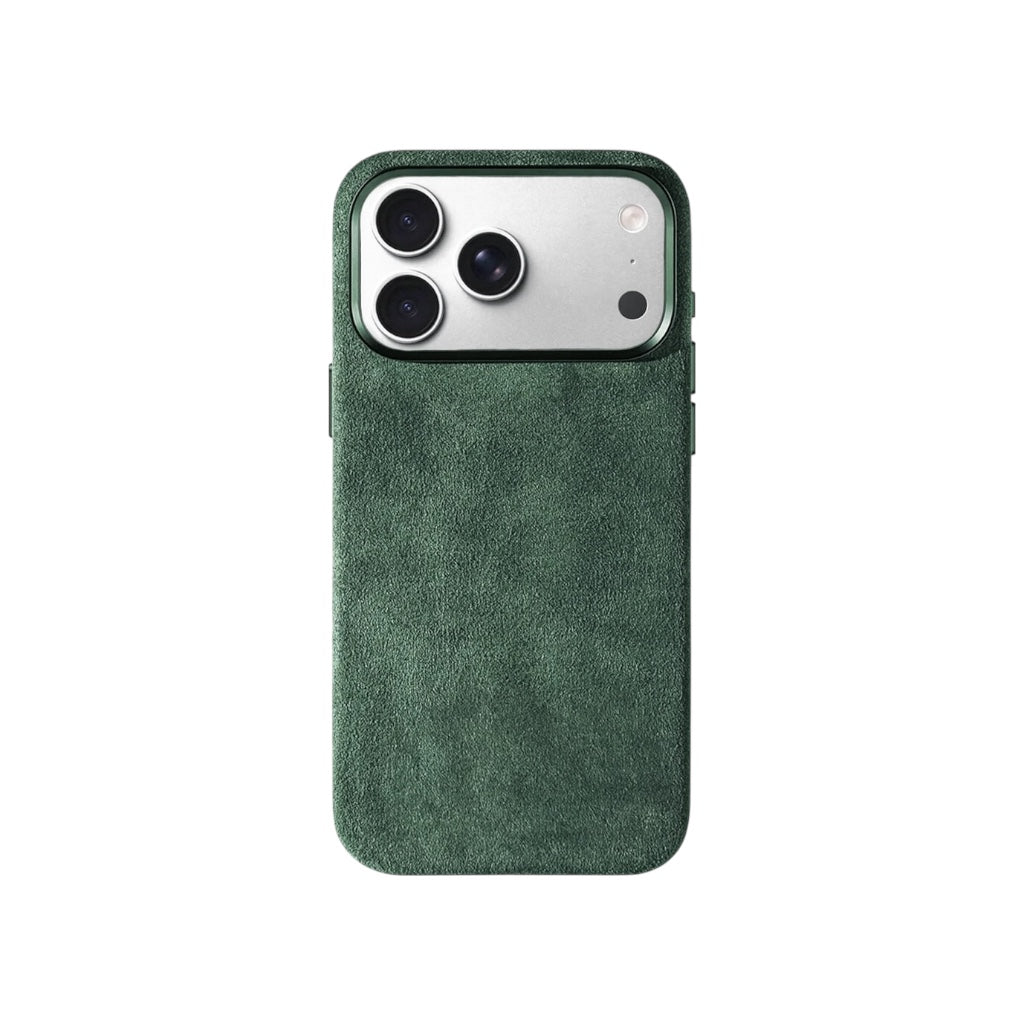 iPhone Alcantara Skal med MagSafe – Midnight Green