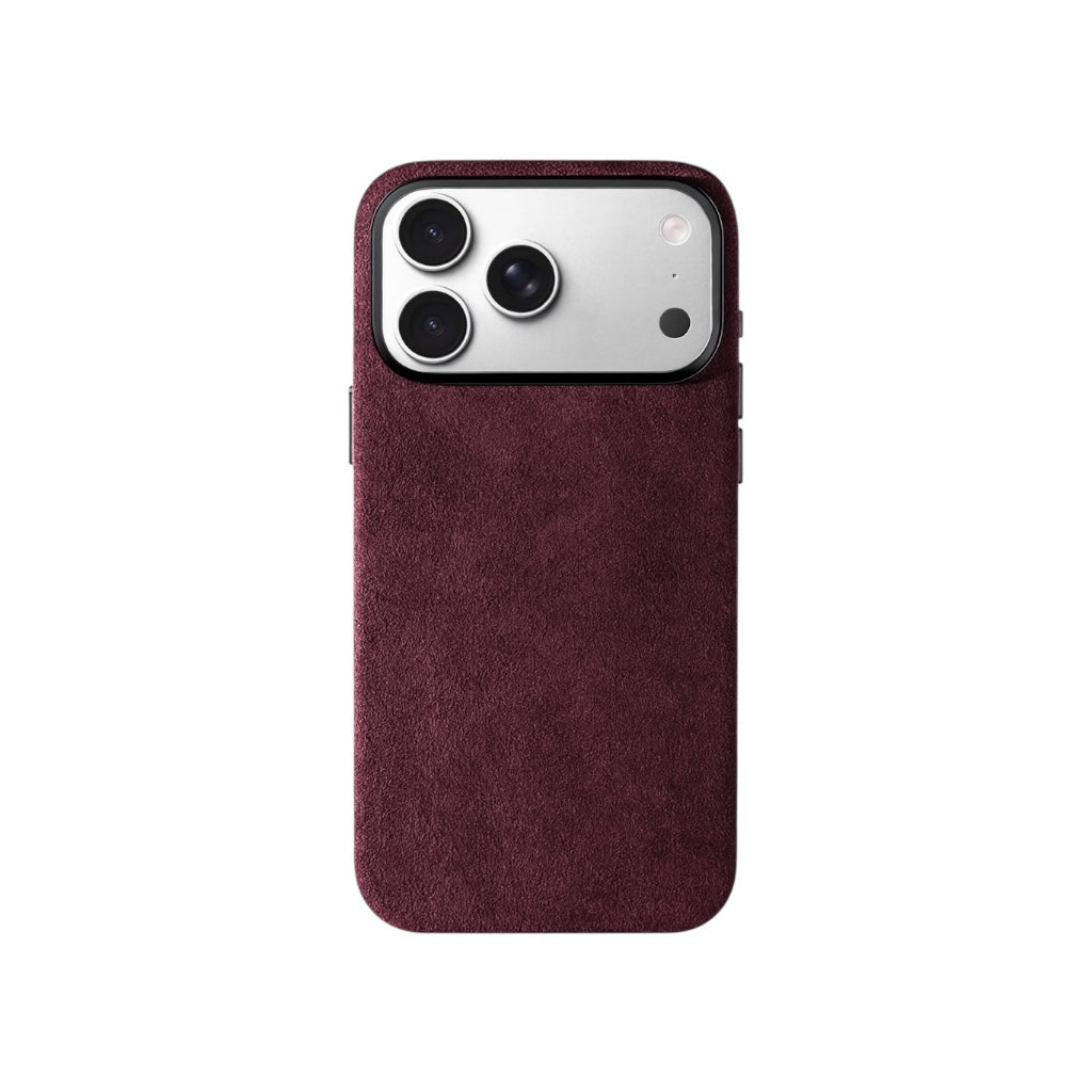 iPhone Alcantara Skal med MagSafe – Wine Red